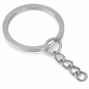 Nøglering med kæde. Platineret. Bred. 29 mm. 20 stk.